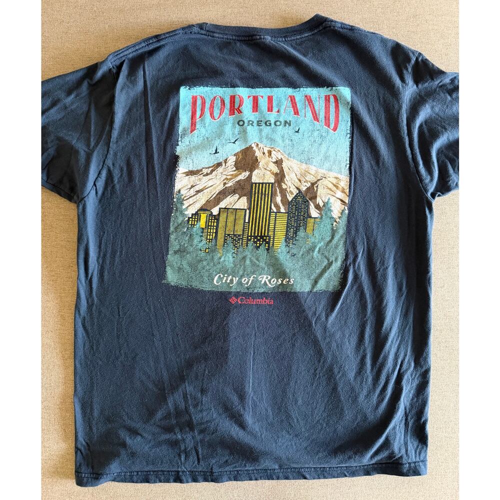 Columbia Sportswear Portland Oregon T-Shirt Mens Large City of Roses Mt Hood